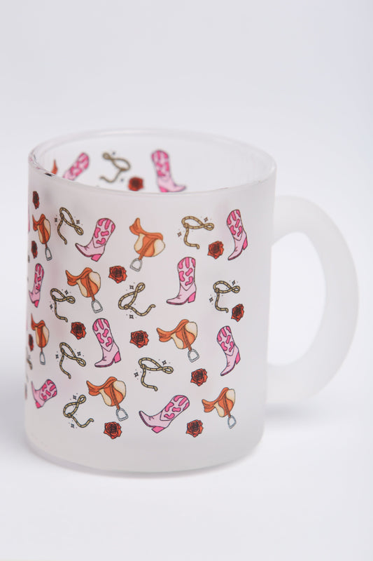 Cowboy Romance Frosted Glass Mug