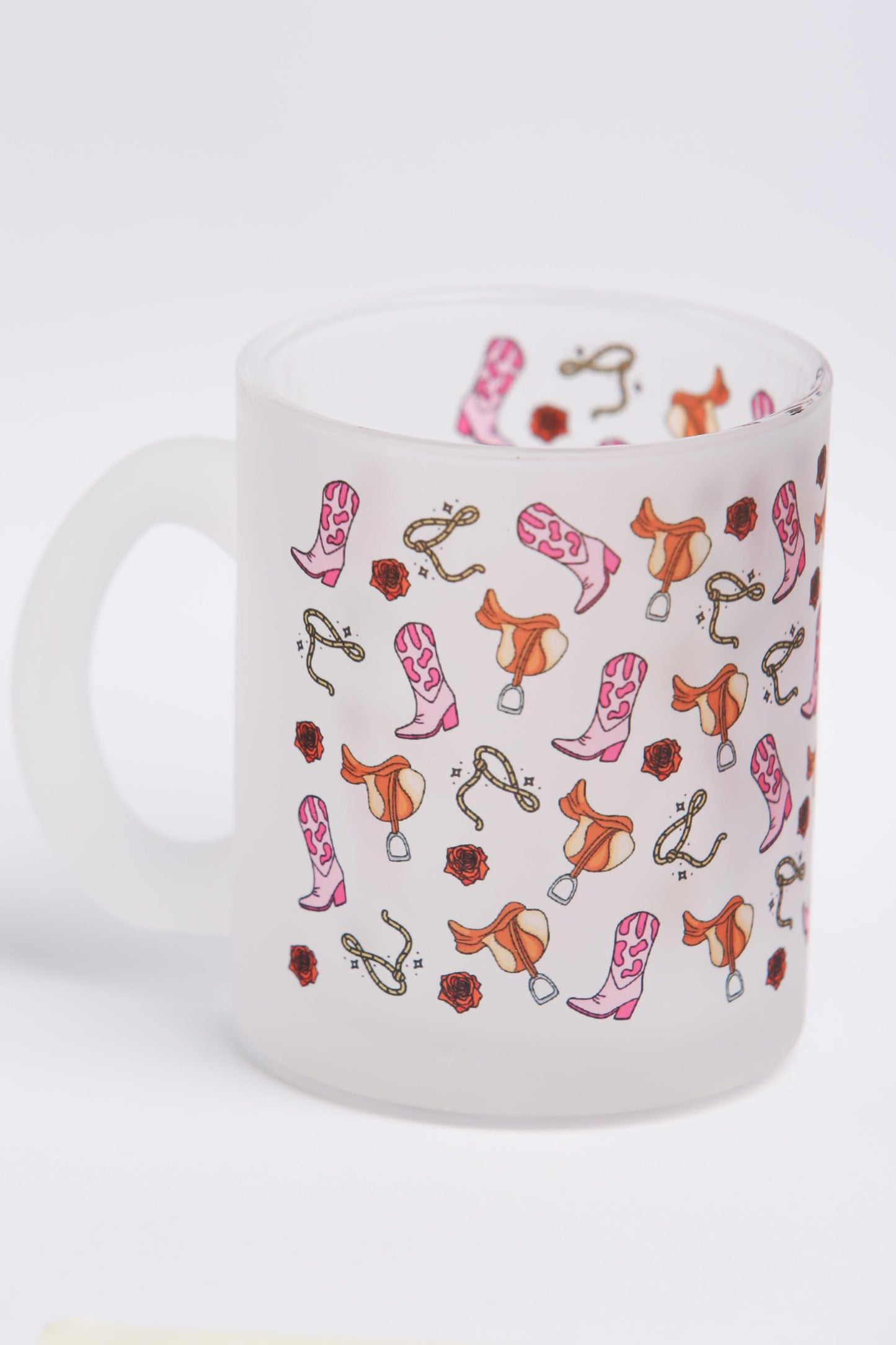 Cowboy Romance Frosted Glass Mug